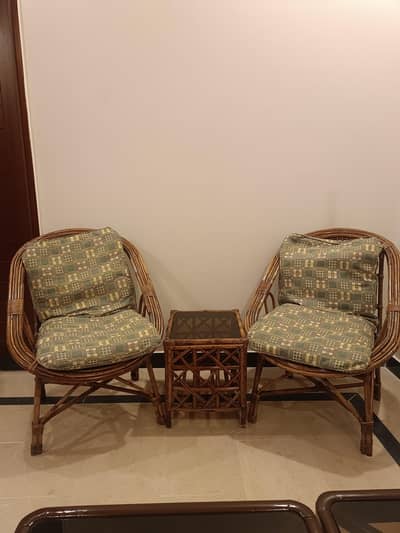 Cane Chairs Set With table