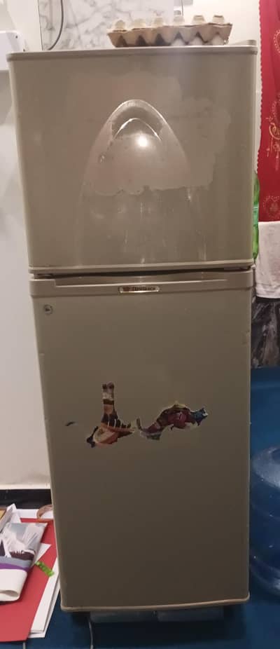 A brand new double-door refrigerator for sale
