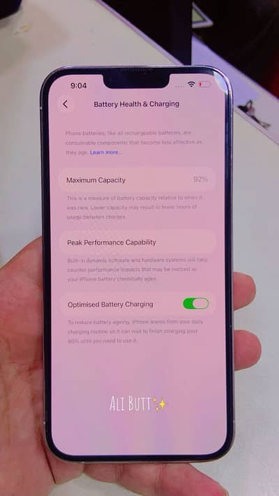 13 pro max PTA approved 256 92 battery Helth