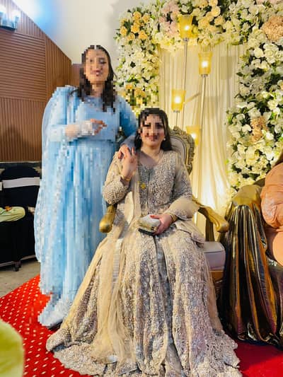 Heavily embellished bridal dress