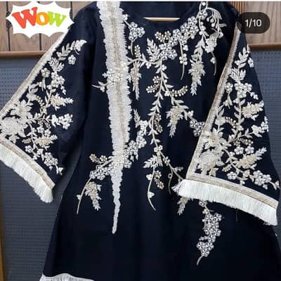 Cotton Lawn Jet Black Kurti