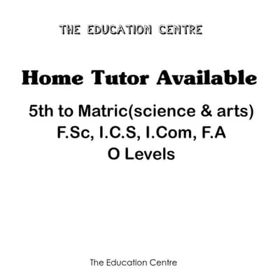 Home Tutor Available - 03124791854