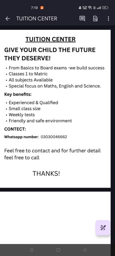 Tuition Services ( online + physical)