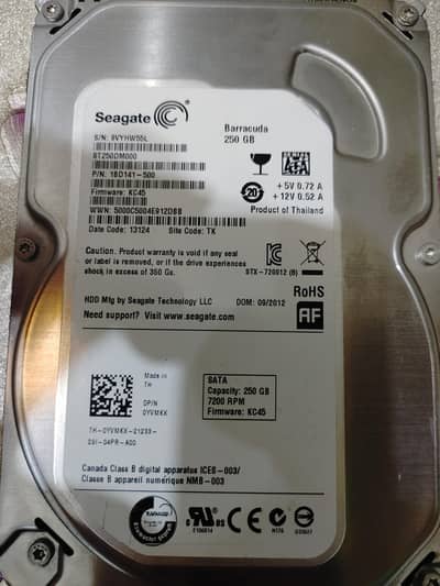 250gb PC hard drive (HDD)