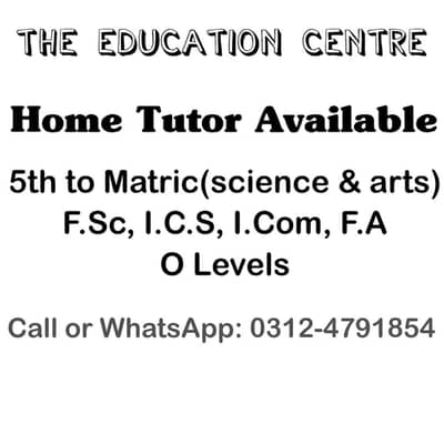 Home Tutor Available - 03124791854