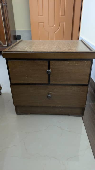 Side Table / Bedside Table with Drawers – Good Condition
