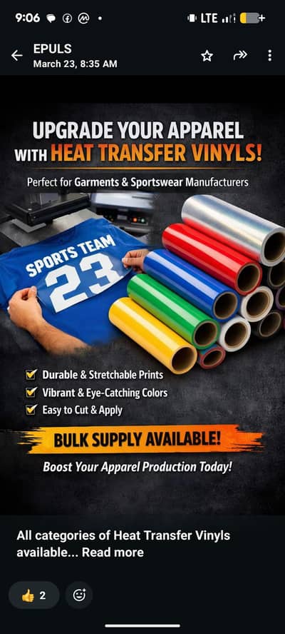  – Heat Transfer Vinyl & Garment Branding Materials DTF Roll Printer