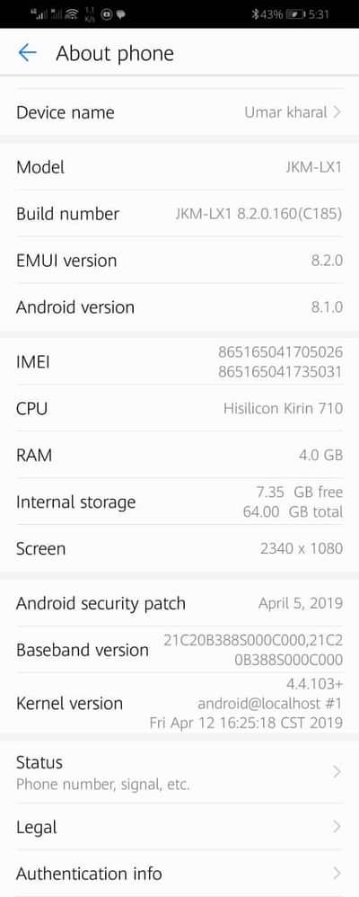 HUAWEI Y8s ( 4/64 ram )
