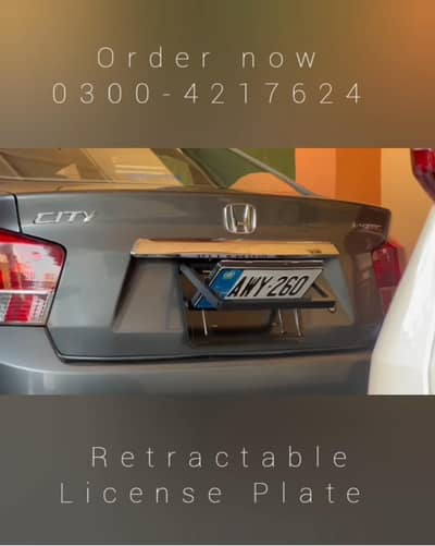 Automatic Car Remote Control License number Plate frame retractable