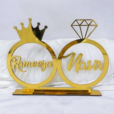 Couple Acrylic Name Frame Stand with Box – Perfect Gift