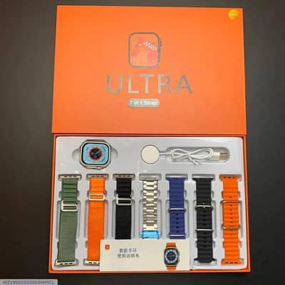 ultra smart watch 7 straps multicolours ip68 waterproof
