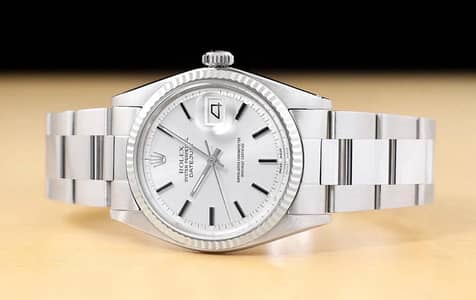 Rolex Date just 1601 Silver Dial oyster band watch