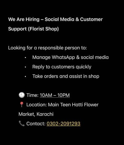 Social media & Customer support
