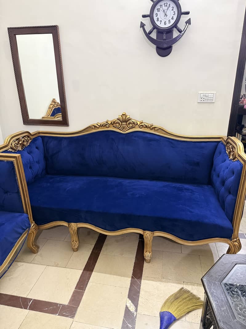 Complete blue sofa set 0