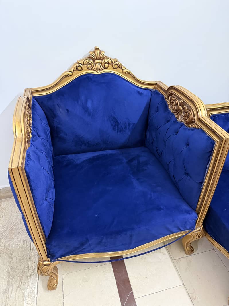 Complete blue sofa set 1
