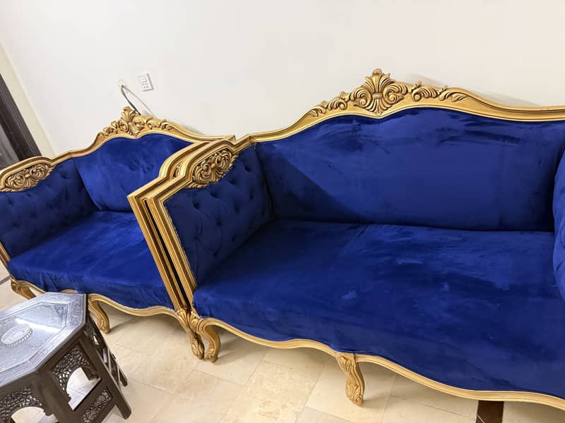 Complete blue sofa set 2