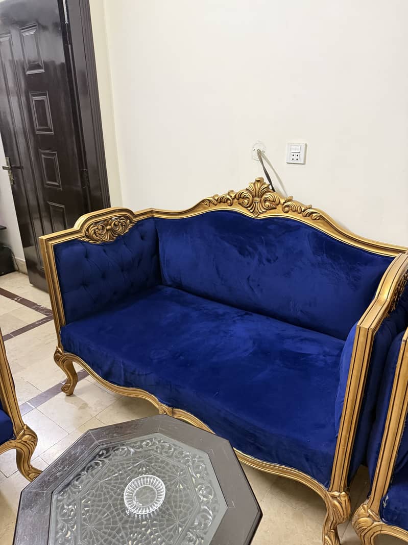 Complete blue sofa set 3