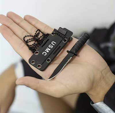 Pendant with Sheath Mini Pocket / Necklace Stylish Military Gift Knif