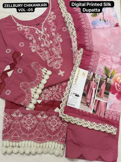 _ZELLBURY CHIKANKARI VOL 05 STITCHED 3-Pc COLLECTION_