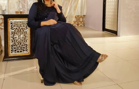 2 in 1 sAree in neavy blue color