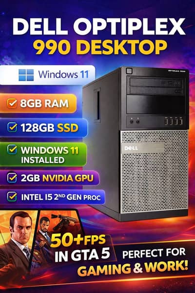 Dell Optiplex 990 (8gb ram)(Graphics Card)
