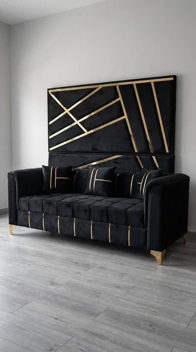Black Luxury Sofa Set, Modern Design, Premium Look