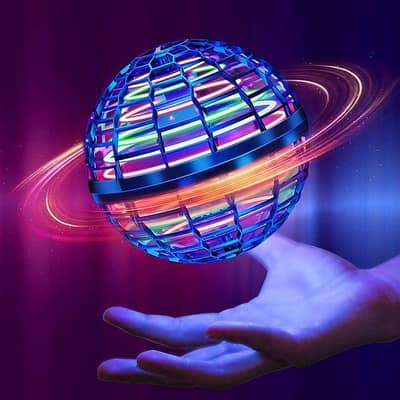 Flight Gyro Flying Spinner for Kids 1-12 Years Purple Red Plastic