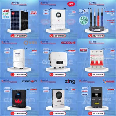 Inverex, Itel, Solis, GoodWe, Crown, Longi, Jinko, Trina