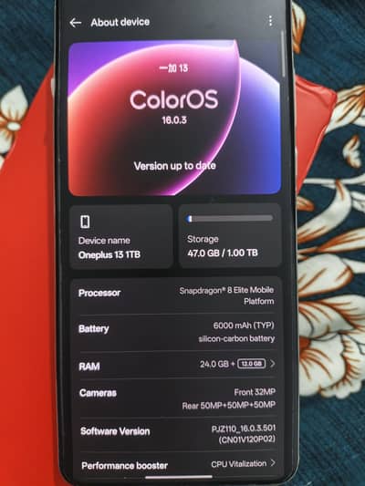 Oneplus 13 24gb 1Tb new 4 month sim time available Non Active