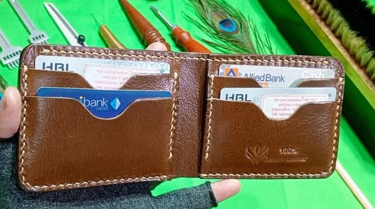 Luxury Handcrafted Genuine Leather Bi-Fold Wallet Brown,Chocolate Brow