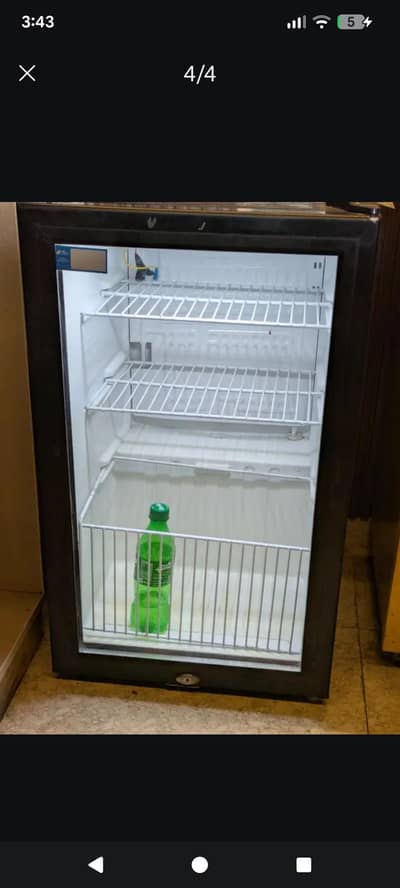 mini fridge, glass door