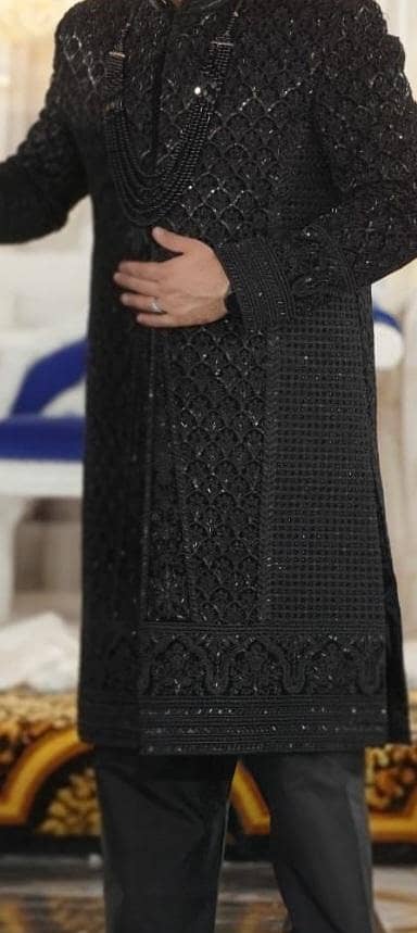 black sharwani