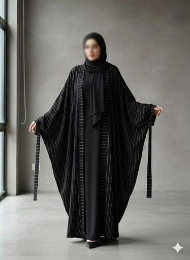 دھماکا سیل: امپورٹڈ جارجٹ 4 پیس عبایا سیٹ - صرف 3500 میں!  fabric