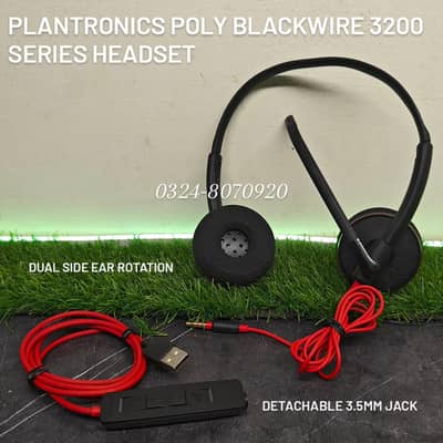 Plantronics Blackwire 3225 - USB & 3.5mm Noise Cancellation Headset
