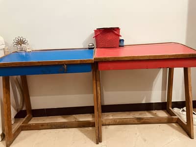 Study tables set with attached space inside