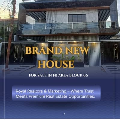Corner Brand New House for Sale in FB Area Block 6 Karachi 370 Sq Yards