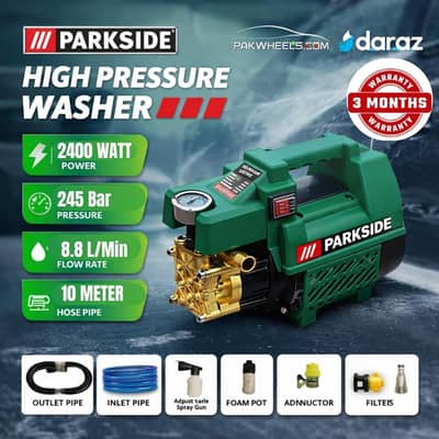 PARKSIDE 245 BAR PRESSURE WASHER 1 YEAR WARRANTY FOR SOLAR WASH CAR