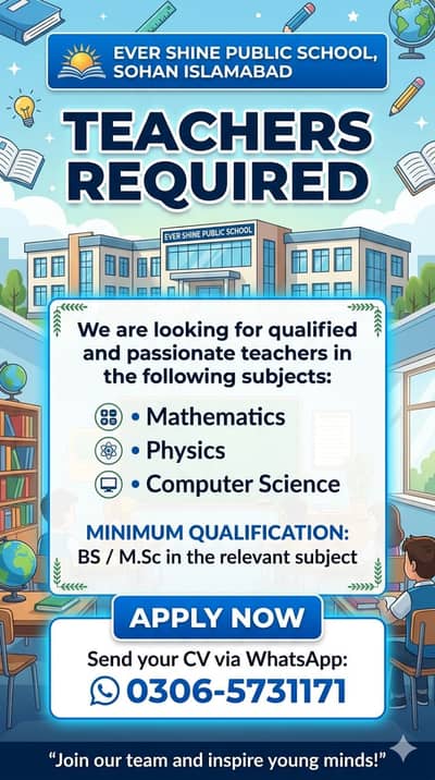 Teachers required