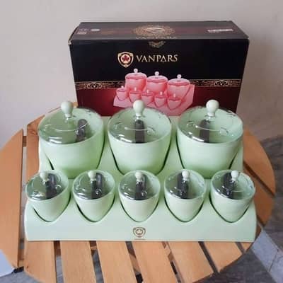 Pack of 8 Multipurpose Food Storage Jars with Rack – Kitchen Organize