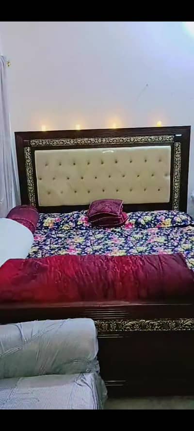 1 bed with metres + dressing table.   contact number . . 03415235609
