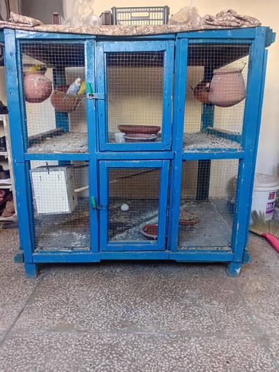 solid wooden cage size 3.5x3.5x2.5 & 6 australian parrots /13 babies