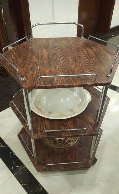 wooden three stories Tea Trolley