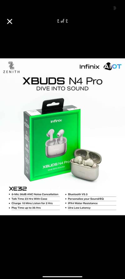 Infinix Ear buds XE32 (N4 pro) with one year Replacement warranty
