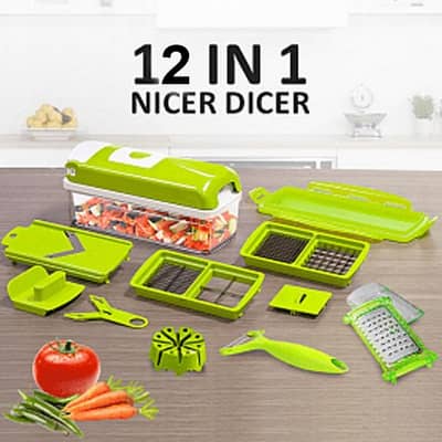 12 in 1 Multipurpose Vegetable & Fruit Chopper – Kitchen Essential 