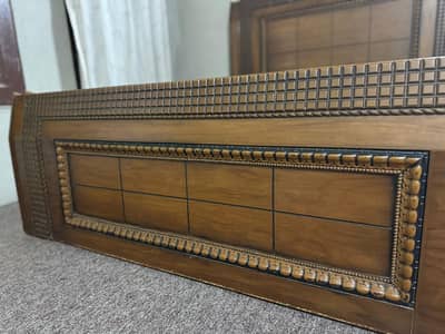 King Size Bed Wooden & Side Tables