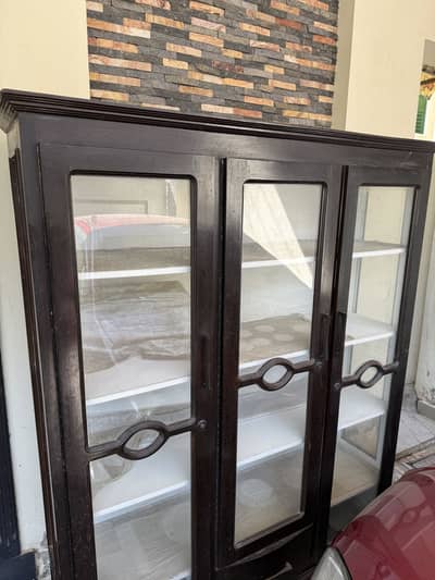 Crockery showcase up for sale ( pure wood )