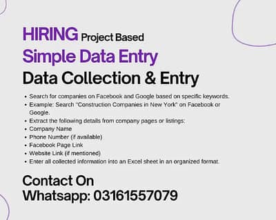 Female Needed for Data Entry (HOME BASED)