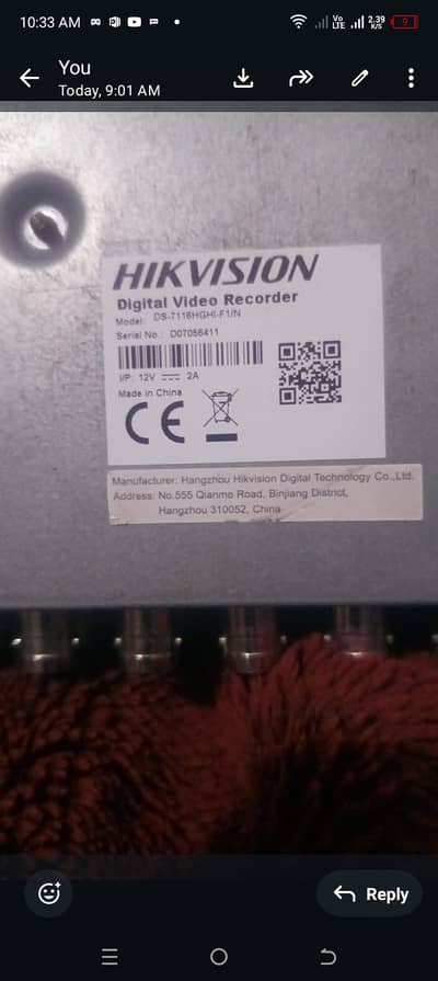 DVR (Digital Video Recorder) for CCTV Cameras