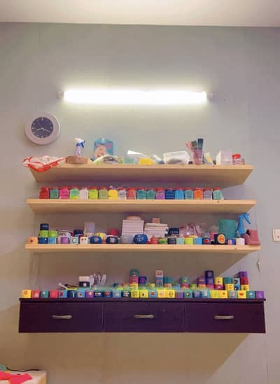 Wooden Floating Shelves With Drawers