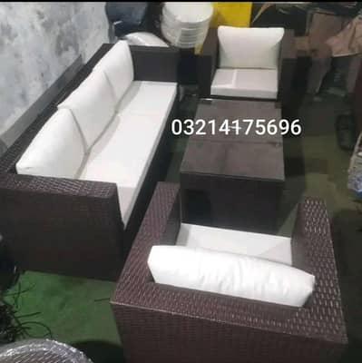 GARDEN OUTDOOR FURNITURE RATTAN SOFA SET UPVC CHAIRS UMBRELLA